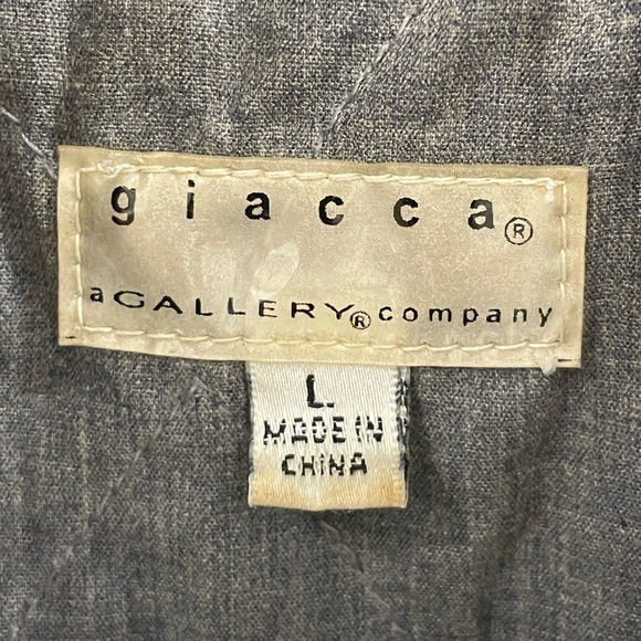 Penny Lane Vtg GIACCA Y2K Denim Jean Faux Fur Coat Jacket L Hippie Baby Girl - Picture 5 of 6